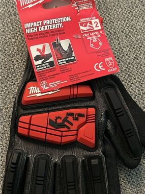 Milwaukee Men’s Red and Black Impact Protection Work Gloves